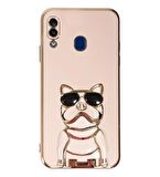 Gpack Samsung Galaxy A20 Kılıf Kamera Korumalı Köpek Desenli Standlı Silikon