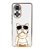 Gpack Huawei Nova 9 Kılıf Kamera Korumalı Köpek Desenli Standlı Silikon