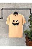 Smile Monster Baskılı Beyaz Erkek Tshirt