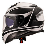 LS2 STORM 2 DODGER MAT SİYAH-BEYAZ KASK