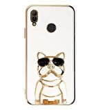 Gpack Huawei Y6 2019 Kılıf Kamera Korumalı Köpek Desenli Standlı Silikon