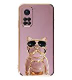 Gpack Xiaomi Mi 10T Kılıf Kamera Korumalı Köpek Desenli Standlı Silikon