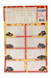 Gıpta-Boys Ders Programı Okul Etiket 3 Yaprak 16 x 24 cm Taşıtlar