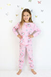 Kız Çocuk Orta Kalınlıkta Basic Baskılı Pijama Takımı