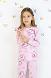 Kız Çocuk Orta Kalınlıkta Basic Baskılı Pijama Takımı