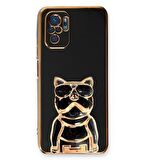 Gpack Xiaomi Redmi Note 10S Kılıf Kamera Korumalı Köpek Desenli Standlı Silikon