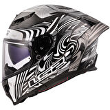 LS2 DRAGON KARBON ENTHUM SİYAH-GRİ KASK