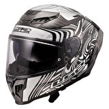 LS2 DRAGON KARBON ENTHUM SİYAH-GRİ KASK