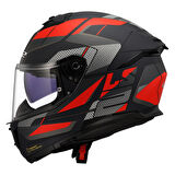 LS2 STREAM 2 ROAD MAT SİYAH-TITANIUM-KIRMIZI KASK