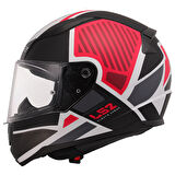 Ls2 Rapıd 2 Grıd Mat Beyaz-Kırmızı Kask 3Xl