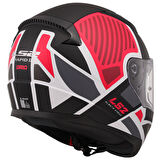 Ls2 Rapıd 2 Grıd Mat Beyaz-Kırmızı Kask 3Xl
