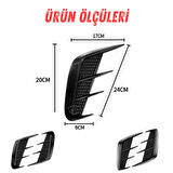 Üniversal Her Araca Uyumlu Piano Black Esnek Tampon Kaput Çamurluk Venti Izgarası Spor Görünümlü 1.Sınıf İthal Sağ Sol 2 Adet