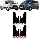 Ford Transit Tourneo Custom Kırmızı-Beyaz Fosforlu 4'lü Paçalık Çamurluk Tozluk FRD0FX02802