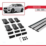 Volvo XC90 II 2015 ve Sonrası ile Uyumlu FLY Model Ara Atkı Tavan Barı Gri 3 Adet