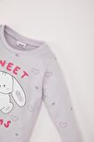 DeFacto Kız Bebek Pijama Takımı Tavşan Baskılı Uzun Kollu Üst Beli Lastikli Uzun Alt D7163A524WNPR305