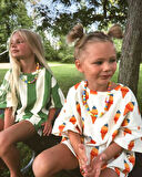 Dondurma Desenli Kız Çocuk Şortlu Takım