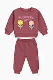 Çiçek Nakışlı Kız Bebek Kışlık Takım