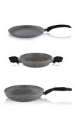 Schafer 30 cm Granit Tava 20 CM Sahan ve Krep Tavası