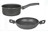 Mehtap 22 CM Granit Sahan ve 16 CM Kaçerola Sos Tavası
