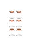 Cam Kavanoz 6 Adet 200 ML Bambu Kapaklı