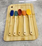 Bambu Kes Hazırla Set Kesme Tahtası ve Silikon Spatula Seti