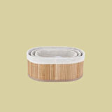 Bambu Sepet Takımı Oval Organizer Sepet 3 Lü 