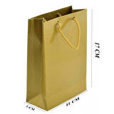 Karton Çanta Gold Renk 25 Adet Hediyelik Çanta 17x11 CM