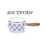 Damalı Emaye Sos Tavası Gri 16 CM Yumurta Haşlama