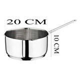Oms Çelik Kaçerola 20 CM Sütlük/Sosluk Cam Kapaklı