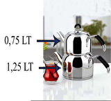 Mini Boy Silikon Kulplu Çelik Çaydanlık Takımı