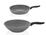 Falez Granit Tava 28 CM Ve 28 CM Wok Tava
