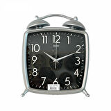 Dekoratif Masa ve Duvar Saati Peter Saat Gri Renk 30 CM