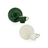 Renkli Fincan Takımı ve Bambu Servis Tepsisi