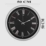 Dekoratif Duvar Saati Gri 50 CM