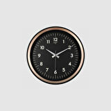 Dekoratif Duvar Saati Bakır Renk Çerçeve 36 CM