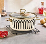 Prime Cream Emaye Kızartma Tenceresi – 22 CM