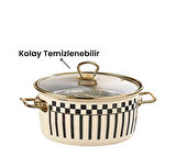 Prime Cream Emaye Kızartma Tenceresi – 22 CM