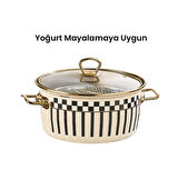 Prime Cream Emaye Kızartma Tenceresi – 22 CM