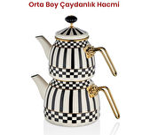 Prime Cream Emaye Çaydanlık Takımı