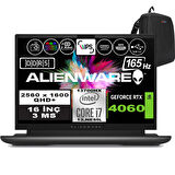 Dell Alienware M16 R1 Intel Core I7-13700HX 32GB Ddr5 1tb SSD RTX4060 8gb 16 Inç 165Hz Qhd+  3ms Windows 11 Home Gaming Laptop AWM16I7X60WH06 + Zetta Çanta