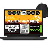 Dell Alienware M16 R1 Intel Core I7-13700HX 16GB Ddr5 4tb SSD RTX4070 8gb 16 Inç 165Hz Qhd+  3ms Windows 11 Home Gaming Laptop AWM16I7X70WH04 + Zetta Çanta