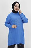 CYLN10442 PUANE AEROBİN KUMAŞ JAKAR DESENLİ BELİ LASTİKLİ TESETTÜR TUNİK