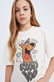DeFacto Kız Çocuk Scooby Doo Oversize Geniş Kalıp Bisiklet Yaka Kısa Kollu Tişört E0484A825SPER99