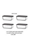 FEYZADE CUBE Saklama Kabı Seti 4 adet 1170cc (CUB-238)