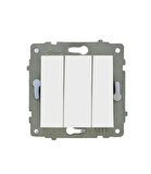 20 Adet Ovivo Grano Beyaz Üçlü Anahtar ÇERÇEVE HARİÇTİR