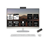 HP 27-CR0009NT i5 1335U 24GB 1TB SSD Intel Graphics 27" FHD IPS W11H All In One PC Beyaz & PER4