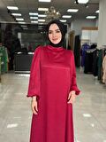 Lale Elbise Bordo Beden 38