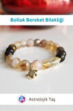Kadın Bolluk Bereket Bilekliği - Doğal Taş - Para - Bereket - Başarı - Mutluluk - Sitrin - Kaplan Gözü 