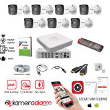 HIKVISION 7 Kameralı Gece Gündüz Renkli, Ses Kayıtlı Güvenlik Kamerası Seti - Uzaktan Izleme - 1TB