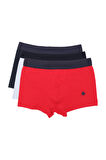 Adam Boxes Boxer Trunk Neo-Gracia 
3'lü Paket - Beyaz, Lacivert, Kırmızı